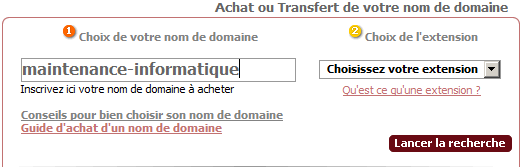 Achat d'un nom de domaine avec un hébergement